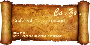Csávás Zsigmond névjegykártya